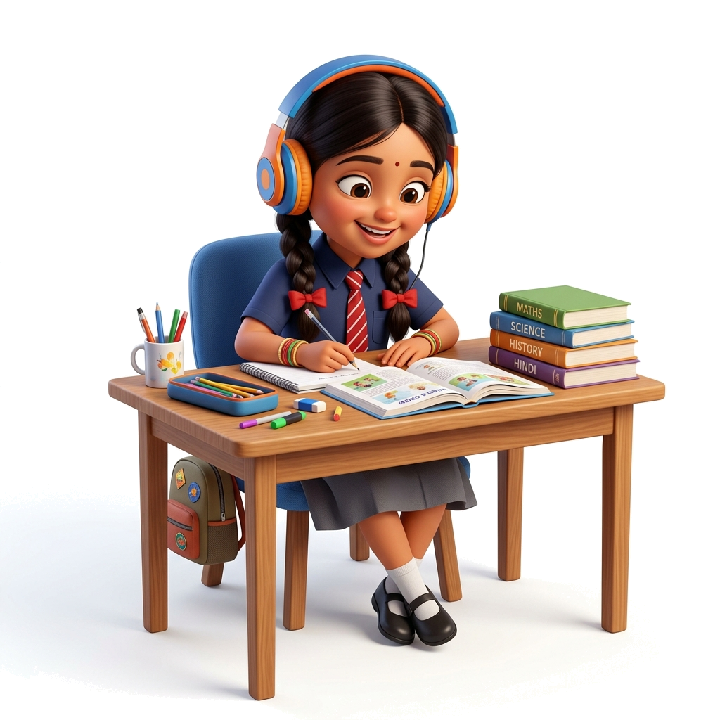 Student study illustration